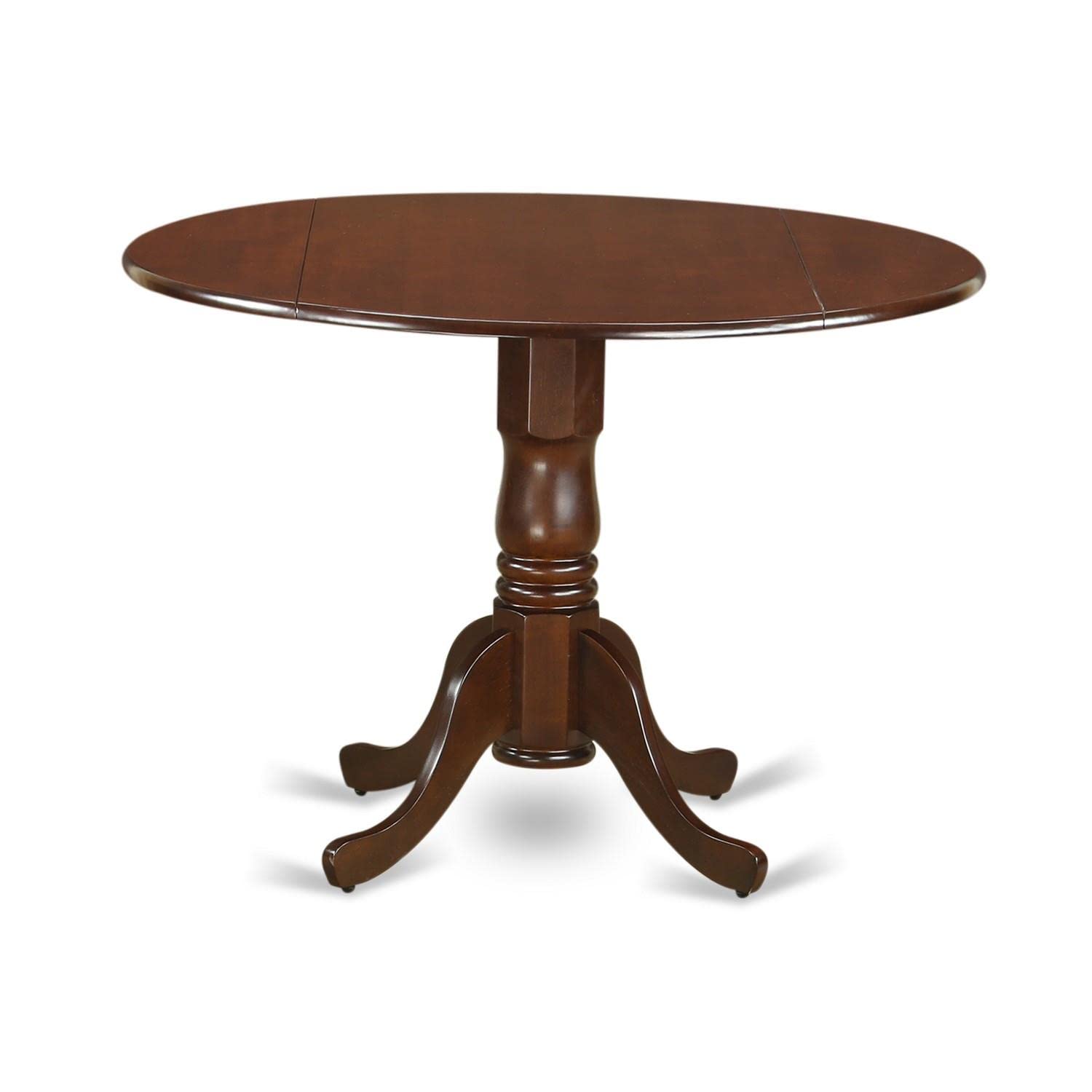 East West Furniture Dldo3-Mah-W 3 Piece Dining Room Table Set Contains A Round Kitchen Table With Dropleaf And 2 Dining Chairs, 42X42 Inch, Mahogany